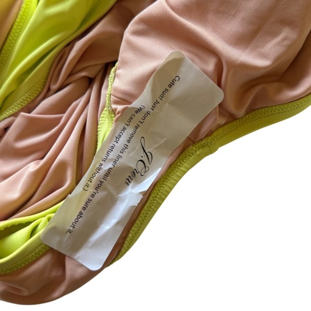 NWT J. Crew Ruched Ruffle One Piece Swimsuit Lemon Sorbet Size 22 - Picture 9 of 9
